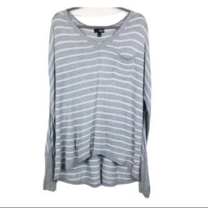 ANA grey and white striped sweater with frocket